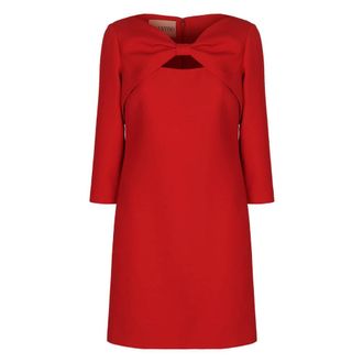 Valentino Garavani Kleedjes, Dames, Rood, M, Crepe Couture Korte Jurk