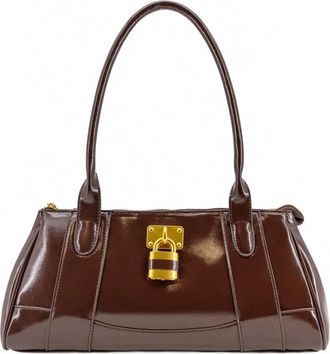 Like Dreams Womens Pecan Lock East West Shoulder Bag In Brown