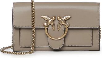 Pinko Pinko - Love Bag Simply - Dames - Tassen - Beige - Maat: ONE Size Leer