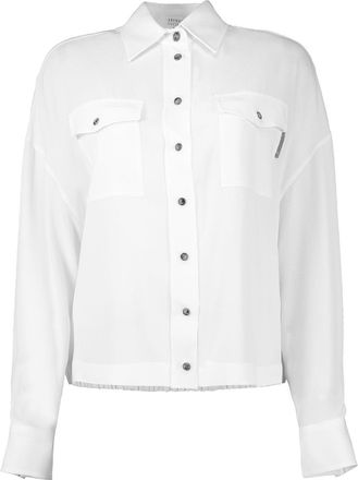 Brunello Cucinelli Natural Silk Womens Shirt