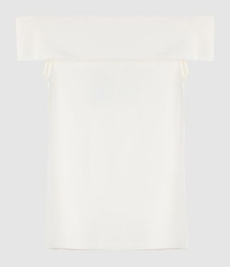 Jeanne Vouland Top Jilda Bardot Jersey Blanc
