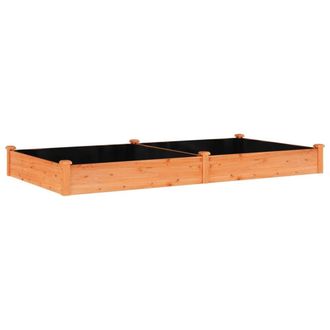 Berkfield Home Garden Raised Bed with Liner Brown 240x120x25 cm Solid Wood Fir | Size: 240 x 120 x 25 cm