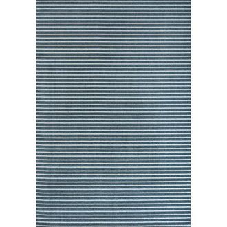 Jonathan Y Designs Aarhus High-Low Minimalist Scandi Striped Indoor/Outdoor Area Rug in Navy/ivory at Nordstrom, Size 3Ft 0In X 5Ft 0In