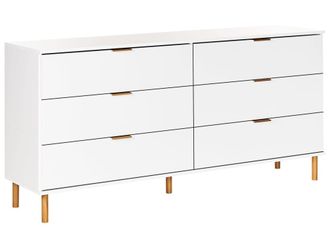 Beliani C&oacute;moda de 6 cajones blanco