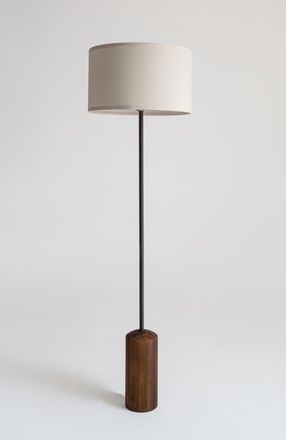 Brightech Oren 60 Modern LED Floor Lamp with Stable Wood Base in Walnut, Bulb Included at Nordstrom