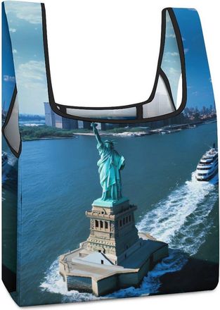 Generic New York City State Shopping Bag Reusable Grocery Tote Bag Foldable Handbag for Travel Picnic