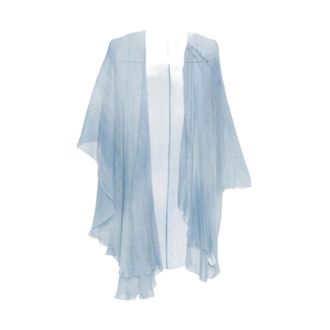 Ermanno Scervino Kimonos, female, Blue, Size: ONE SIZE Open Front Draped Kimono