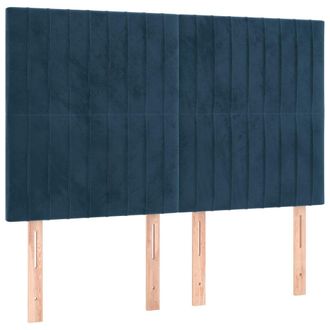 vidaXL Testiere 4 Pz Blu Scuro 72x5x78/88 Cm In Velluto - Vidaxl