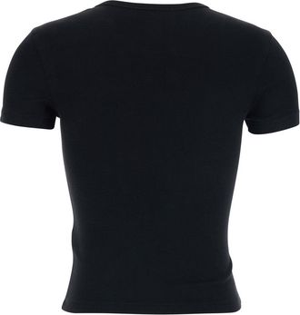 Diesel Womens T-Shirt Dlogo Black Cotton T-Shirts & Jerseys