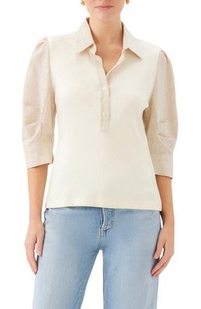 Fifteen Twenty Camden Contrast Henley in Cream at Nordstrom, Size X-Small