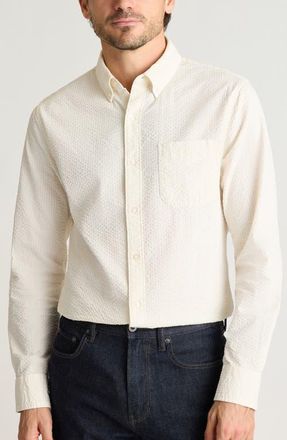 Bonobos Everyday Slim Fit Cotton Seersucker Button-Down Shirt in Coconut Milk at Nordstrom, Size Xx-Large