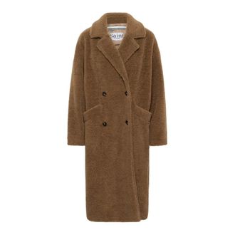 Saint Tropez Double-Breasted Coat - Dames - Mantels - Bruin - Maat: L