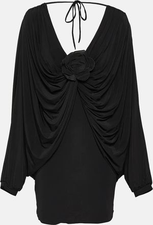 Giuseppe Di Morabito Floral-applique draped minidress