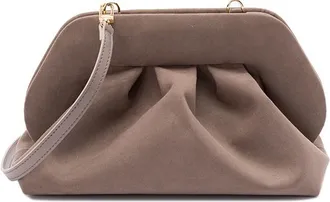 Themoirè Tia Suede Clutch Bag