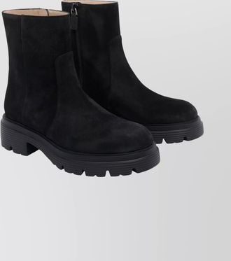Stuart Weitzman suede ankle boots featuring chunky sole