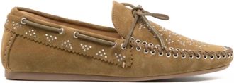 Isabel Marant Womens Studded Soft Loafer In Taupe 50Ta