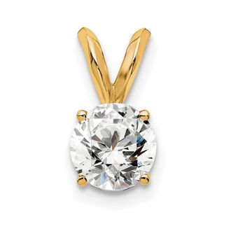Diamond2Deal 14k Gold 1/2 Ct Round Certified Lab Grown Diamond Solitaire Pendant