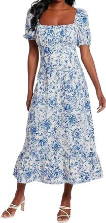 London Times Kiraz Dress In Ivory/navy