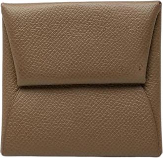 Herm&egrave;s Pre-owned Bastia Coin Pouch - Dames - Vintage Accessoires - Bruin - ONE Size - Leer - Vintage