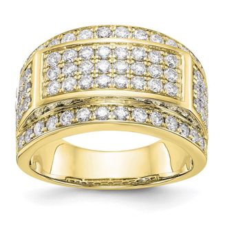 Diamond2Deal 10k Gold Lab Grown Diamond Wedding Band Ring 2.1Ct Clarity- VS Color- G-H
