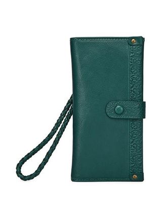 OLD TREND Iris Genuine Leather Modular RFID Wristlet Clutch in Teal at Nordstrom