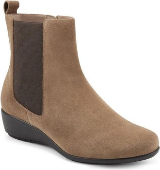 Aerosoles Alisa Boots Womens Brown Suede Side Zip Ankle Bootie JOBB1026