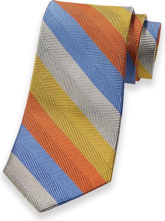 Paul Fredrick Stripe Woven Silk Tie