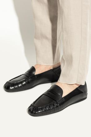 Stuart Weitzman Leather Shoes Type Loafers, Womens, Black