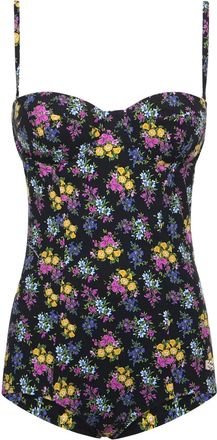 Dolce & Gabbana Costume da bagno a fiori - Nero