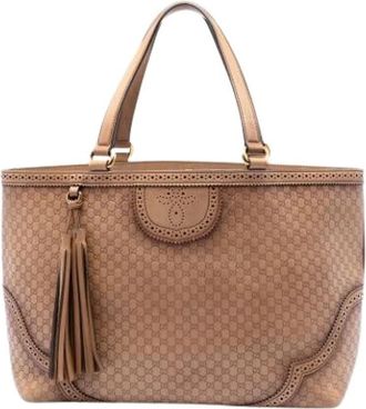 Gucci Pre-owned Vintage Tote Bag - Dames - Vintage Shopper - Bruin - ONE Size - Leer - Vintage