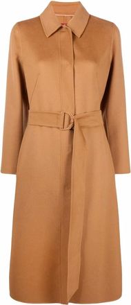 Max Mara Mantel met ceintuur - Bruin