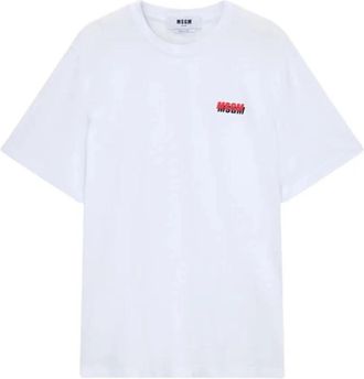 Msgm Logo Print T-shirt - Heren - T-shirts - Wit - L - Tops