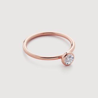 Monica Vinader Rose Gold Solitaire Diamond Ring Lab Grown Diamond