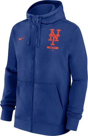 Nike New York Mets Lockup Nike Mens MLB Full-Zip Hoodie in Blue | 01NC4EWNME-LU7