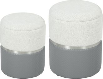 HOMCOM Ba&uacute;les de almacenaje 36x36x45 cm crema y gris