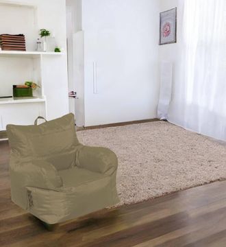 Talamo Italia Talamo Italia - Dmora Sill&oacute;n Acolchado Con Reposabrazos, Color Beige, Medidas 80 X 80 X 80 Cm, Con Embalaje Reforzado