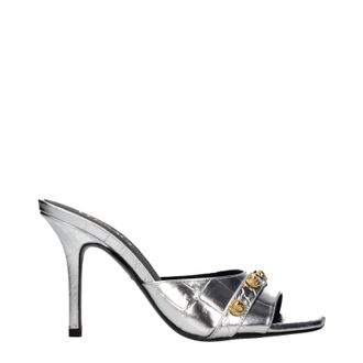 Versace Damens Ledersandalen Silber