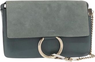 Chlo&eacute; Pre-owned Cross Body Bags, female, Green, Size: ONE SIZE Pre-owned Faye shoulder bag