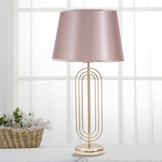 Dmora L&aacute;mpara De Mesa Khajur, Necesita 1 Bombilla, Pantalla, Soporte E27, Rosa