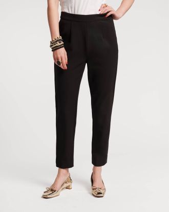 Frances Valentine Lucy Japanese Stretch Blend Cigarette Pants In Black
