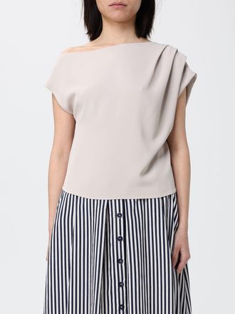 Hanita Crepe One-Shoulder Top