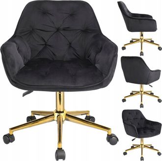 OEM Sill&oacute;n Largo, Negro, Sobre Pie Dorado