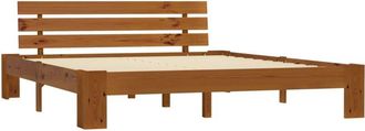 vidaXL Vidaxl - Estructura cama con cabecero madera pino marrón miel 160x200 cm
