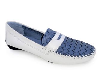 Robert Zur Womens Petra Loafer In White/blue