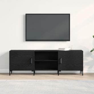 Berkfield Home TV Cabinet Black Oak 150x30x50 cm Engineered Wood | Size: 150 x 30 x 50 cm