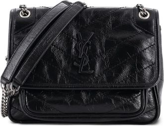 Saint Laurent Niki Chain Flap Bag Matelasse Chevron Leather Baby shoulder bag - Nero