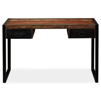 Berkfield Home Desk with 2 Drawers Solid Reclaimed Wood 120x50x76 cm | Size: 120 x 50 x 76 cm