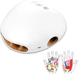 No Brand Masajeador El&eacute;ctrico De Manos - Acupuntura De Palma - Relaja Tus Manos - Con Funci&oacute;n De Calor - Temporizador De 15 Minutos - Blanco