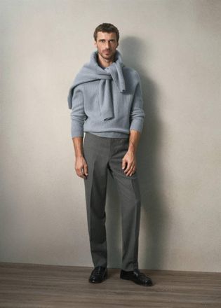 Mango Pantaloni lana vergine slim-fit grigio chiaro vigor&eacute; - Uomo - 46 - MANGO MAN
