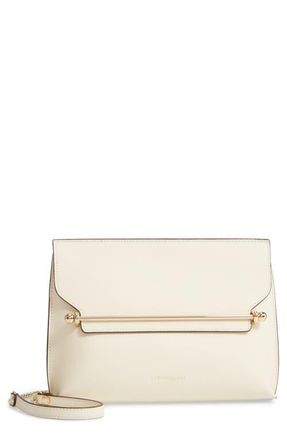 Strathberry East/West Stylist Calfskin Leather Clutch in Vanilla at Nordstrom
